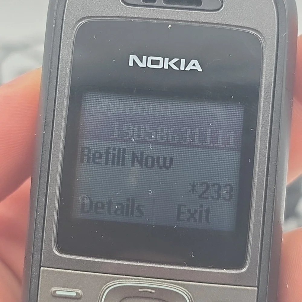Nokia Cell Phone Model 1208 T-Mobile With Charger And Ear Buds